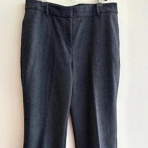 Charter Club Classic Fit Grey Checked Wool Blend Trousers, Size 10 - Picture 2 of 16